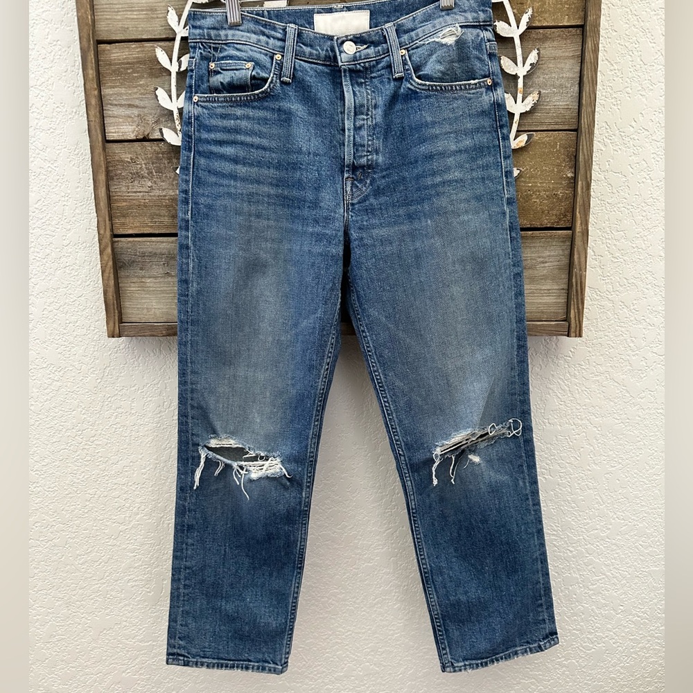 MOTHER superior The‎ Tomcat Playing with Scissors distressed jeans size 28